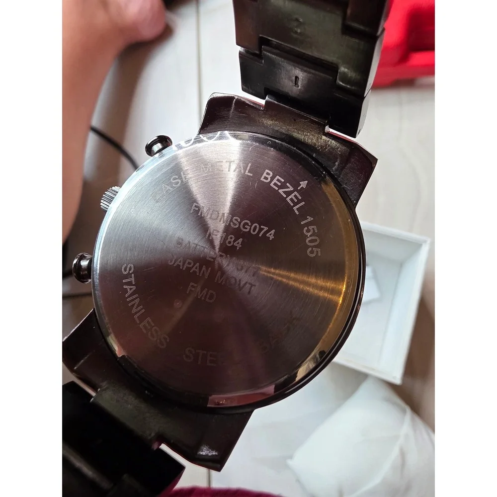 Folio Mens Gunmetal Grey Chronograph Style Watch FMDMSG074 Japan Movt